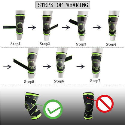 Sports compression knee pads running cycling basketball breathable strap knee pads non-slip warm nylon 3D compression knee pads