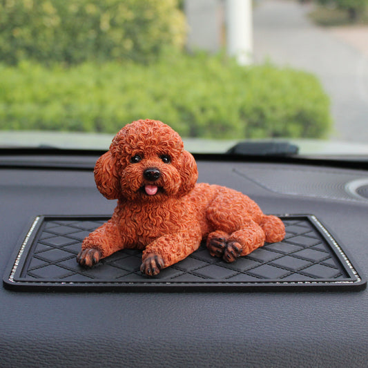 Cute realistic Teddy dog car figurine, home desktop VIP gift decoration, car interior decoration.