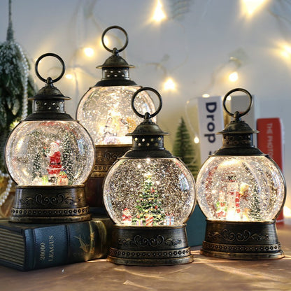 Christmas decorations, lanterns, music boxes, rotating crystal balls, old man Christmas tree lights, ornaments, Christmas gifts.