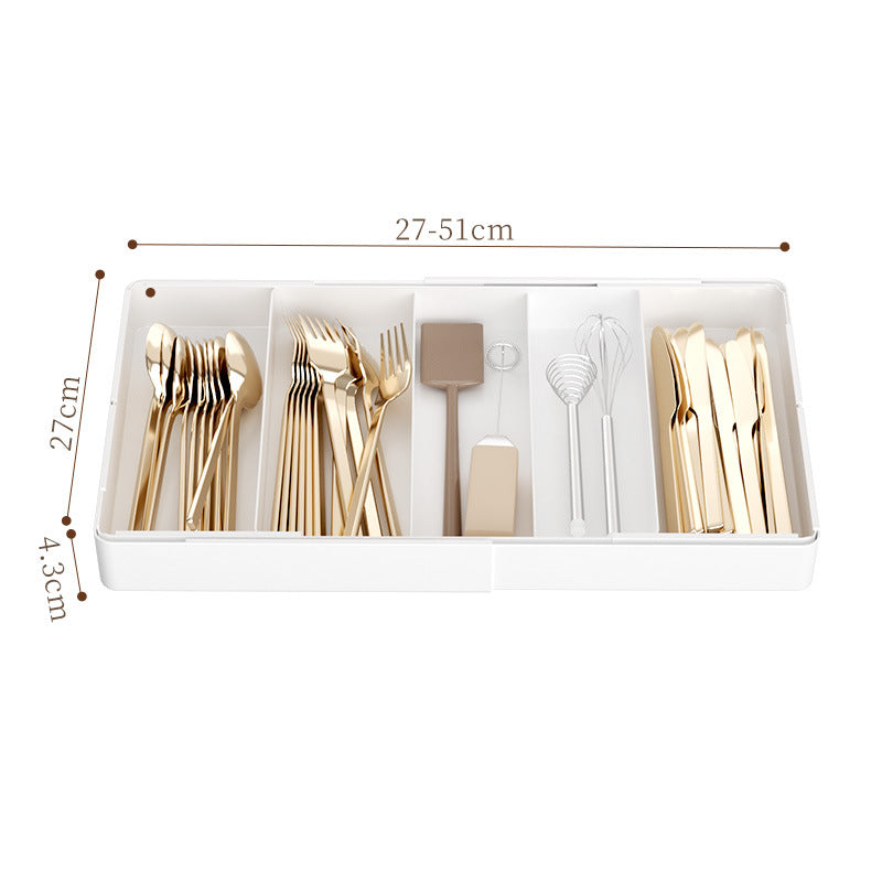 Kitchen storage cabinet, household cabinet with built-in compartments for cutlery, cutlery, and kitchen drawers.