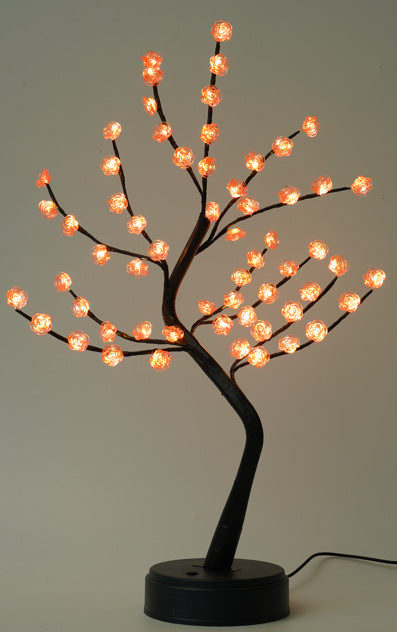 Desktop bonsai lamp shape table lamp LED desktop night light iron tree silver branch pearl gold leaf star Christmas tree