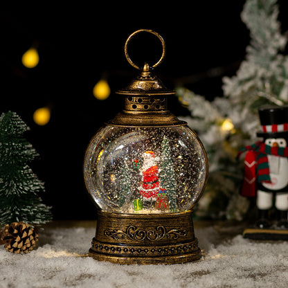 Christmas decorations, lanterns, music boxes, rotating crystal balls, old man Christmas tree lights, ornaments, Christmas gifts.