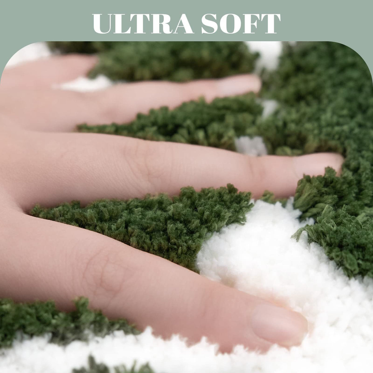 New cross-border simple home carpet water-absorbing non-slip letter flocking floor mat bedside blanket bedroom green foot mat