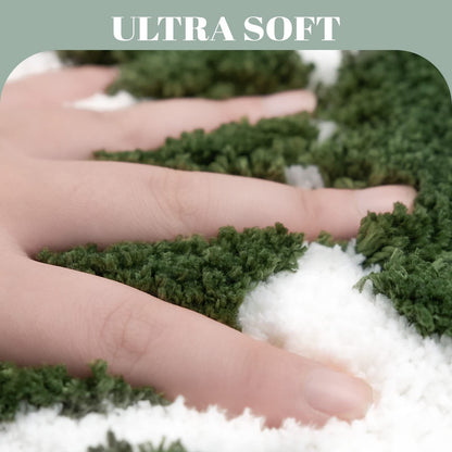 New cross-border simple home carpet water-absorbing non-slip letter flocking floor mat bedside blanket bedroom green foot mat