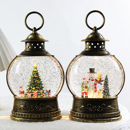 Christmas decorations, lanterns, music boxes, rotating crystal balls, old man Christmas tree lights, ornaments, Christmas gifts.