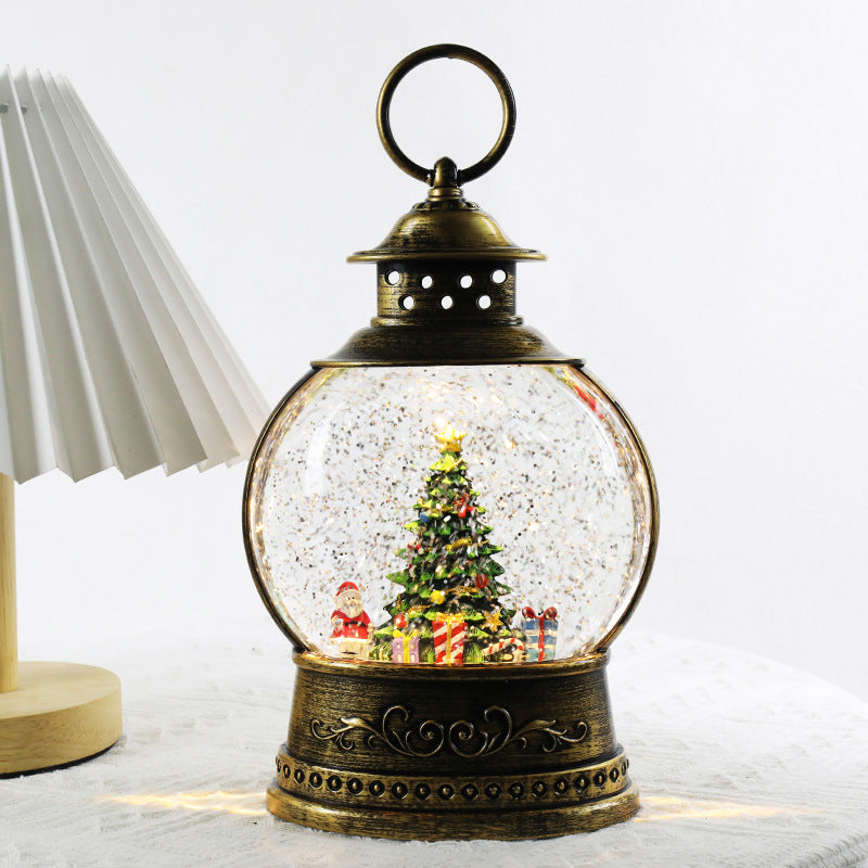 Christmas decorations, lanterns, music boxes, rotating crystal balls, old man Christmas tree lights, ornaments, Christmas gifts.