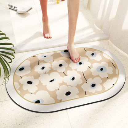 Bathroom diatom mud soft floor mat toilet non-slip mat bathroom door step foot pad water-absorbing quick-drying easy-to-clean carpet