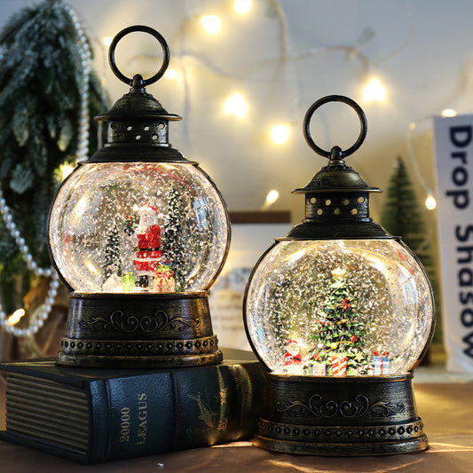 Christmas decorations, lanterns, music boxes, rotating crystal balls, old man Christmas tree lights, ornaments, Christmas gifts.