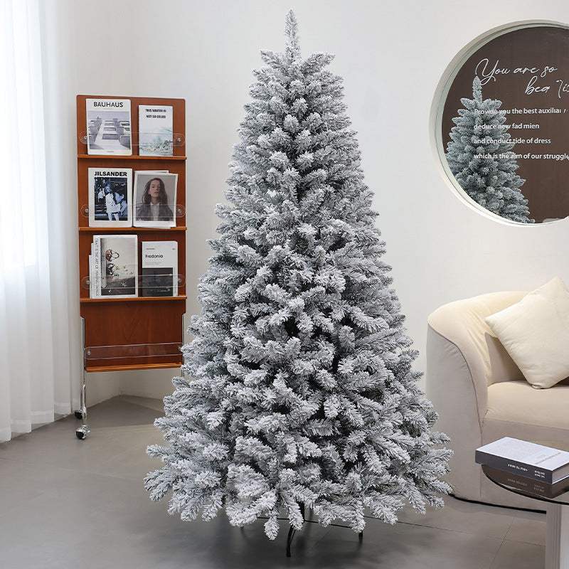 Cross-border Christmas Snow Flocked Encrypted Glowing Christmas Tree Ornaments Christmas Decorations Christmas Tree Source Factory