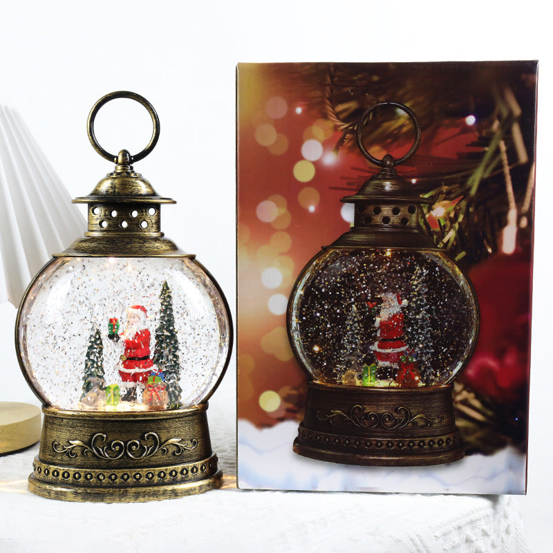 Christmas decorations, lanterns, music boxes, rotating crystal balls, old man Christmas tree lights, ornaments, Christmas gifts.