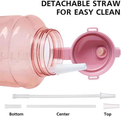 2.2L water bottle inspirational gradient water bottle with handle and straw Fitness sports bottle
