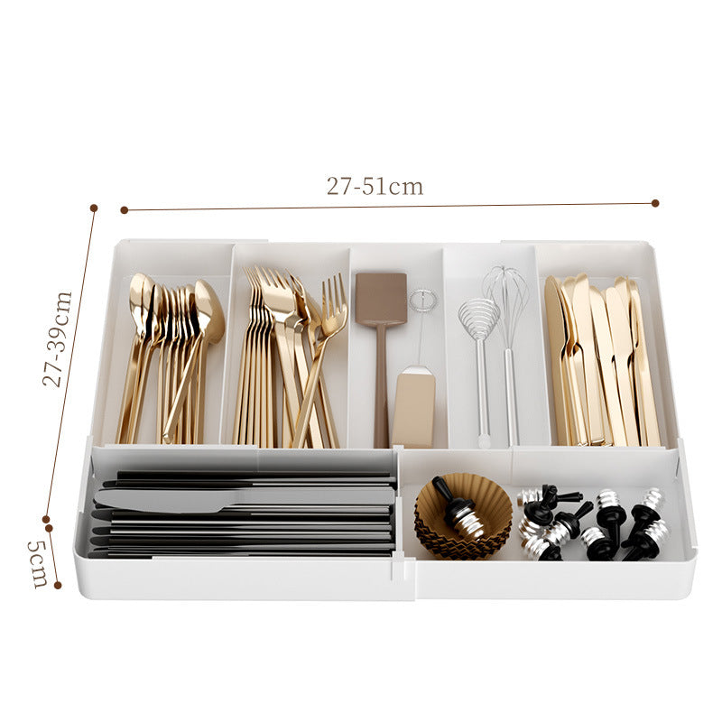 Kitchen storage cabinet, household cabinet with built-in compartments for cutlery, cutlery, and kitchen drawers.